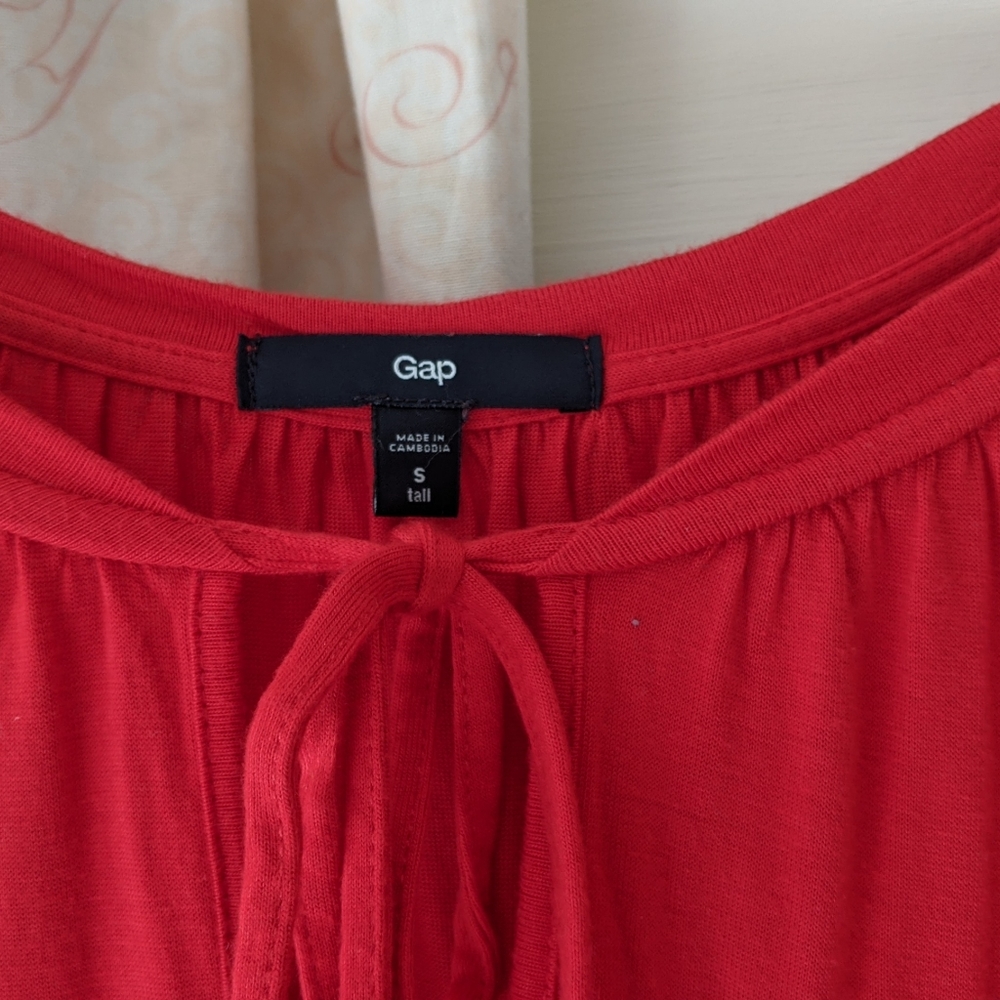 Gap women's red midi boho peasant dress small tall